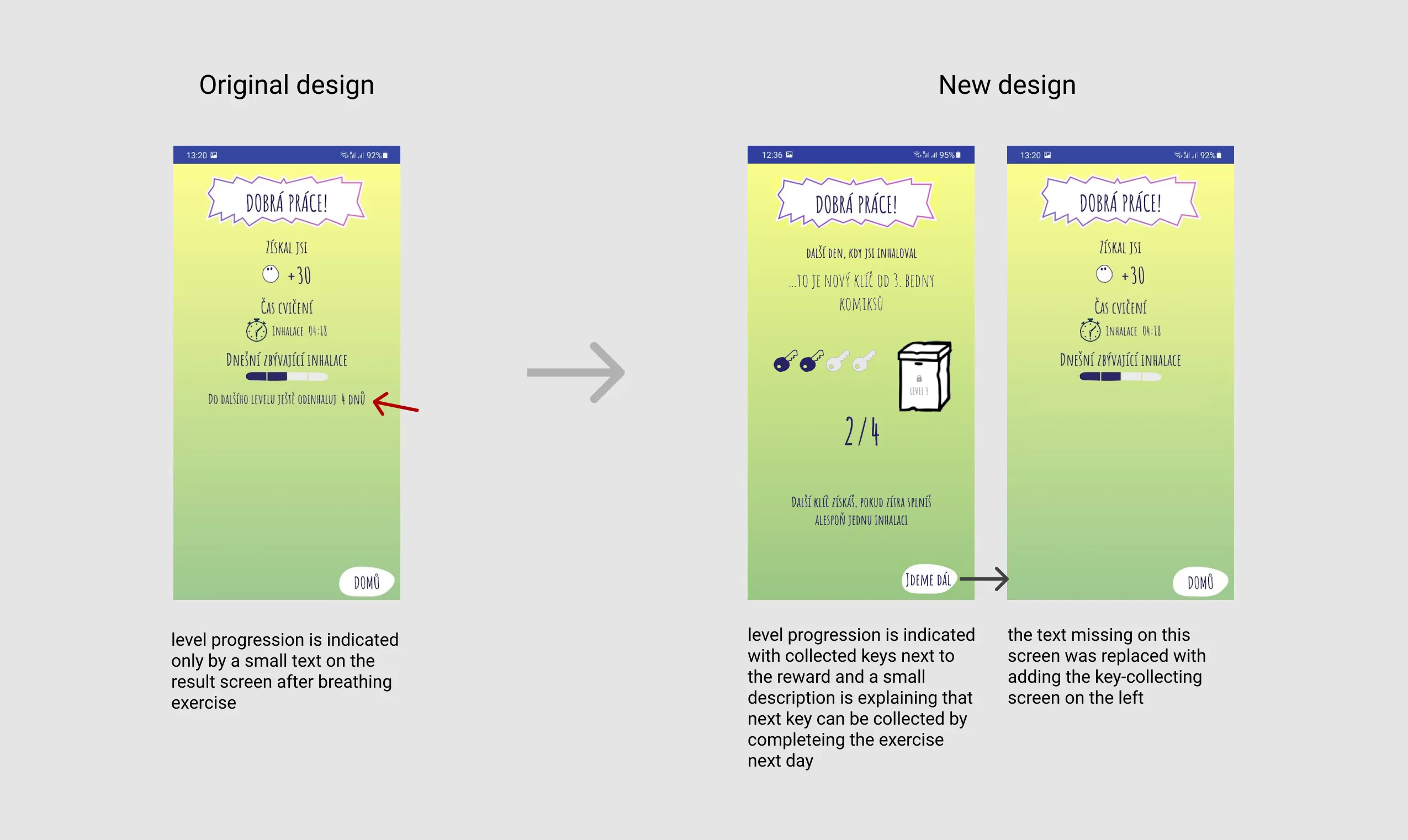 Before and After — the result screen